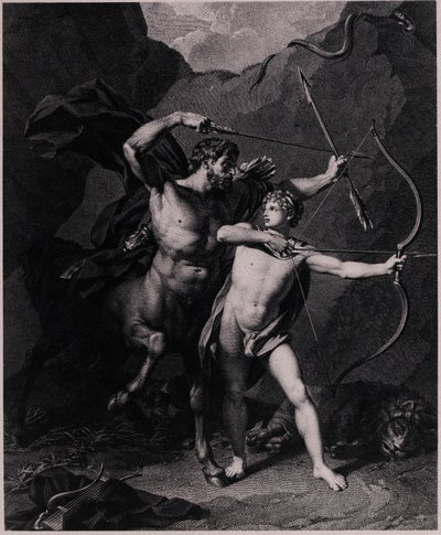 De opvoeding van Achilles door Charles Clément Bervic