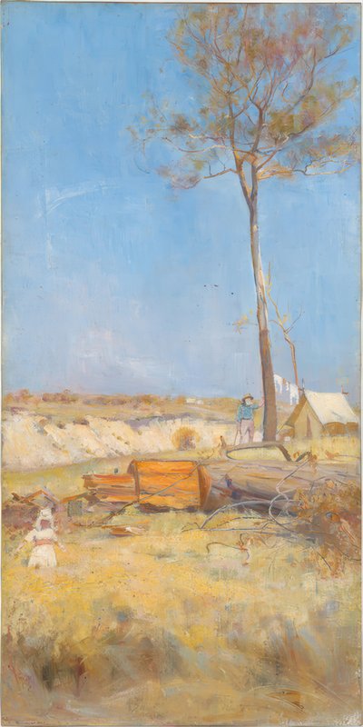 Onder een zuidelijke zon (Houthakkerskamp) door Charles Edward Conder