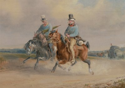 Reisgenoten, of een scène op de weg in Frankrijk door Charles Cooper Henderson