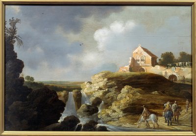 Italiaans landschap. Schilderij door Carel De Hooch (? - 1638) door Charles Cornelisz de Hooch