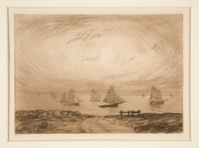 Boten in het maanlicht door Charles Cottet
