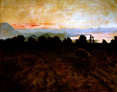Jura en Meer van Genève, ca. 1895-1900 door Charles Cottet