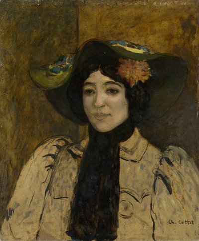 Portret van een vrouw door Charles Cottet