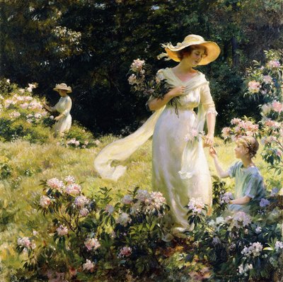 Tussen de Laurierbloesems door Charles Courtney Curran