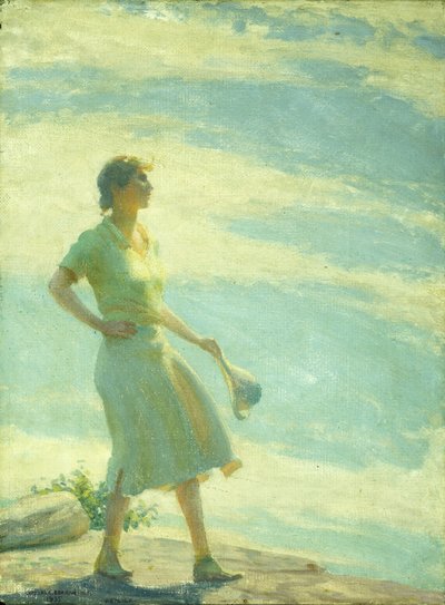 Wandelen op de klif door Charles Courtney Curran