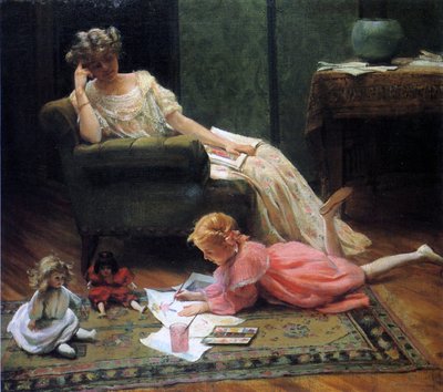 Het kind zien spelen, 1909 door Charles Courtney Curran