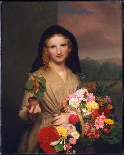 Het bloemenmeisje door Charles Cromwell Ingham