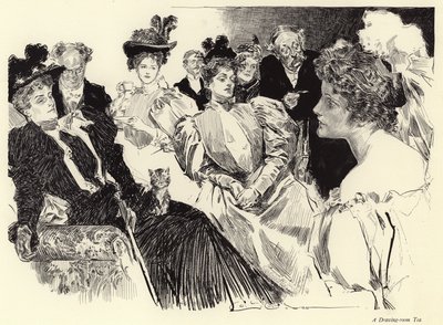 Een Drawing Room Tea door Charles Dana Gibson