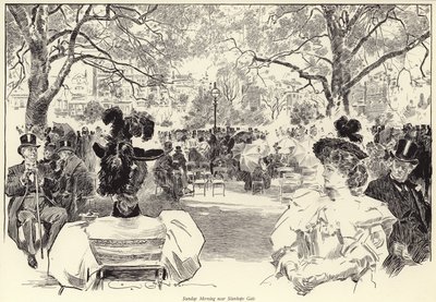 Zondagochtend, bij Stanhope Gate, Hyde Park door Charles Dana Gibson