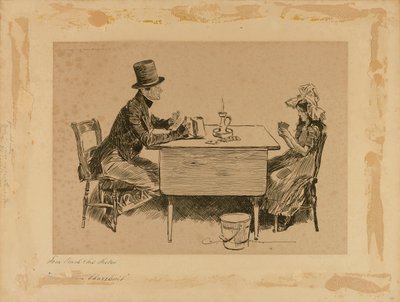Tom Pinch en zijn zus, uit "Martin Chuzzlewit". door Charles Dana Gibson