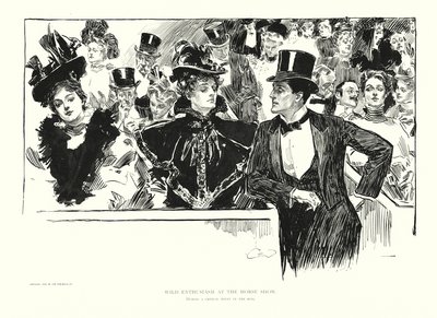 Wilde Enthousiasme op de Paardenshow door Charles Dana Gibson