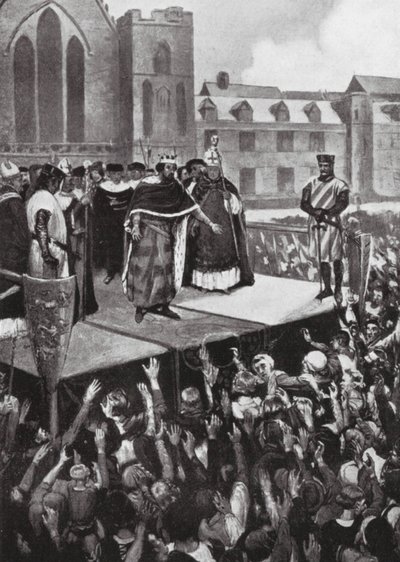 Edward I spreekt zijn onderdanen toe door Charles Daniel Ward