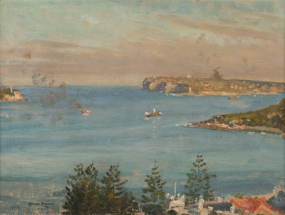Uitzicht op Sydney Heads vanuit het noorden van de stad door Charles David Jones Bryant