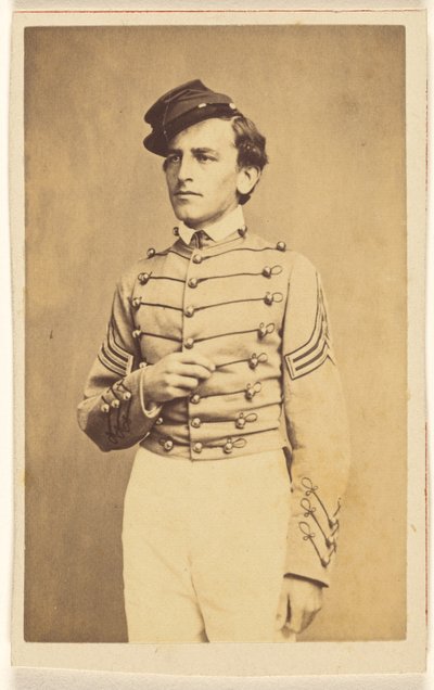 [Ongeïdentificeerde Burgeroorlog soldaat met pet, in quasi-Napoleaanse houding]. door Charles DeForest Fredricks