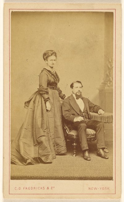 [Ongeïdentificeerd paar: vrouw staand, man met Vandyke baard zittend]. door Charles DeForest Fredricks