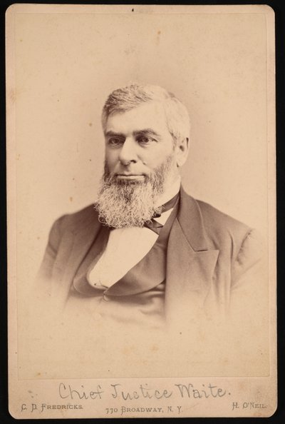 Portret van Morrison Remick Mott Waite 1816-1888, Voor 1888 door Charles De Forest Fredricks