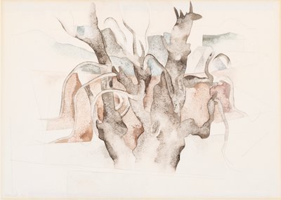 Bermuda - Bomen, 1917 door Charles Demuth