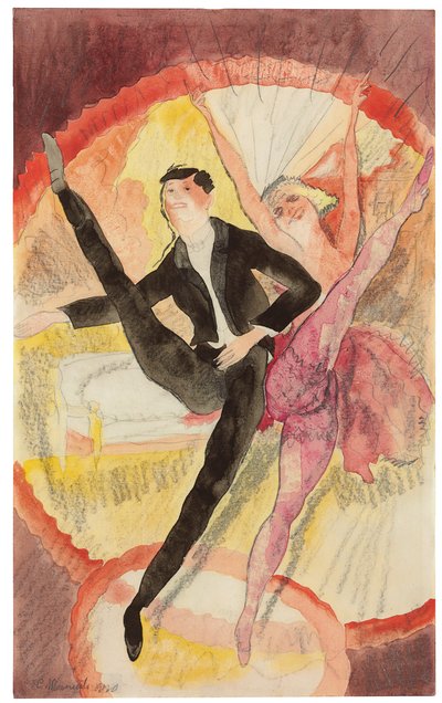 In Vaudeville: Twee dansers door Charles Demuth