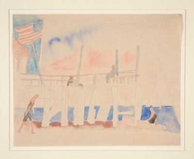 Pier met vier figuren door Charles Demuth