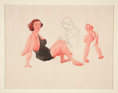 Drie vrouwen op het strand, Provincetown door Charles Demuth