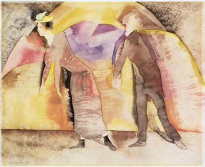 Vaudeville - Vrouw en man op het podium, 1917 door Charles Demuth