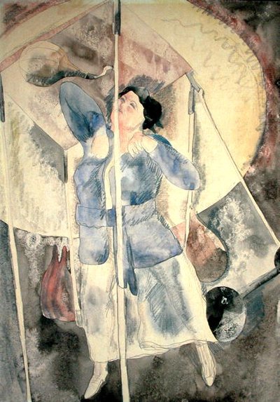 Vrouw met boksbal door Charles Demuth