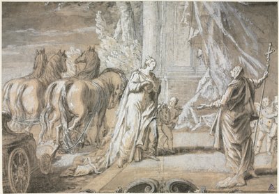 Madame de Maintenon keert terug naar de Katholieke Kerk, 1700s door Charles Dominique Joseph Eisen