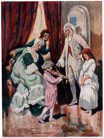 Mozart wint het hart van de adel c1763 begin 20e eeuw door Charles Dudley Tennant