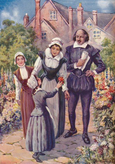 William Shakespeare - Een sierlijke bloei voor de koning der dichters, ca. 1925 door Charles Dudley Tennant