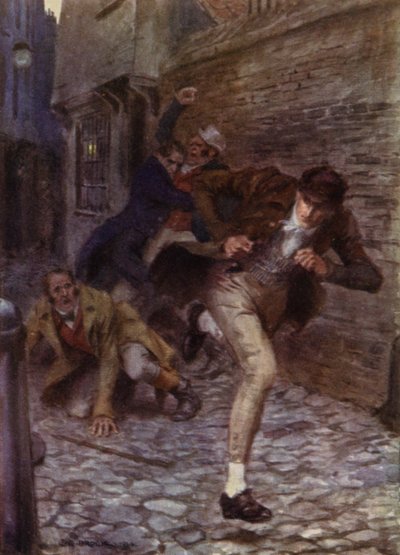 Illustratie voor The Amateur Gentleman door Jeffery Farnol door Charles Edmund (after) Brock