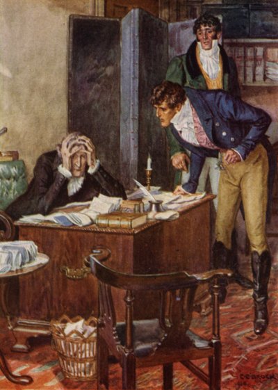 Illustratie voor The Amateur Gentleman door Jeffery Farnol door Charles Edmund (after) Brock