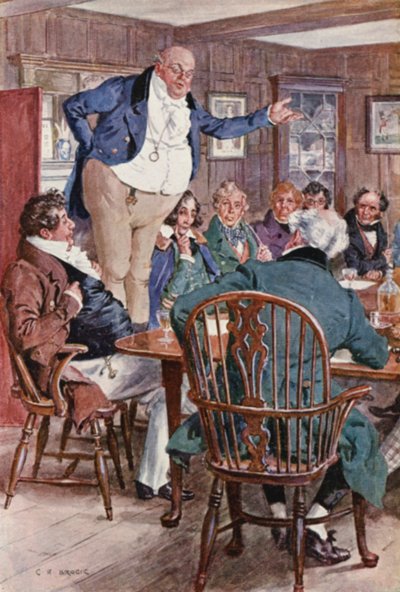 Illustratie voor The Pickwick Papers door Charles Dickens door Charles Edmund (after) Brock