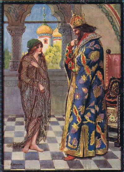 Omslagillustratie van Kinderverhalen uit Roemeense legenden door Moses Gaster (1856-1939) 1921 door Charles Edmund Brock