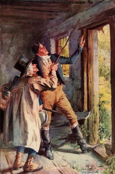 Hij wees naar een roestige ijzeren kram, 1928 door Charles Edmund Brock