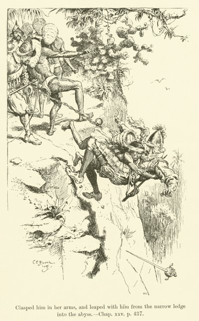 Illustratie voor Westward Ho! door Charles Kingsley door Charles Edmund Brock