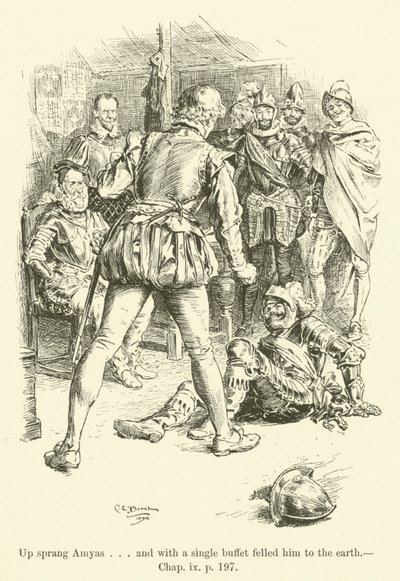 Illustratie voor Westward Ho! door Charles Kingsley door Charles Edmund Brock