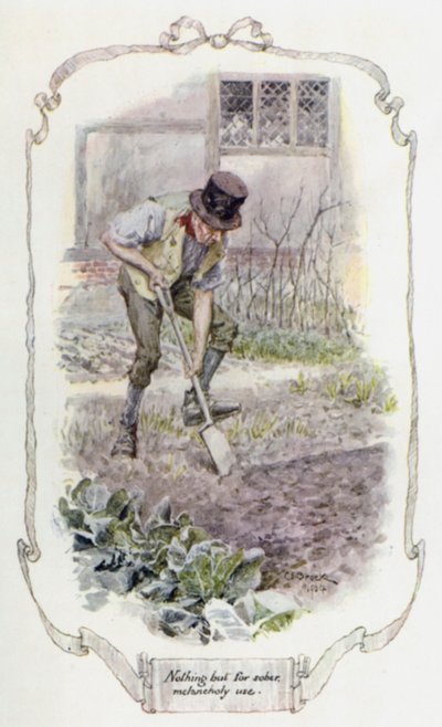 Niets anders dan voor nuchter melancholisch gebruik (kleur litho) door Charles Edmund Brock