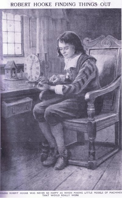 Robert Hooke ontdekt dingen door Charles Edmund Brock