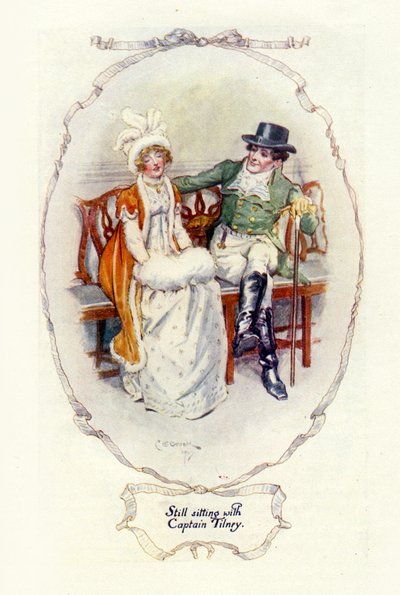 Nog steeds zittend met kapitein Tilney door Charles Edmund Brock