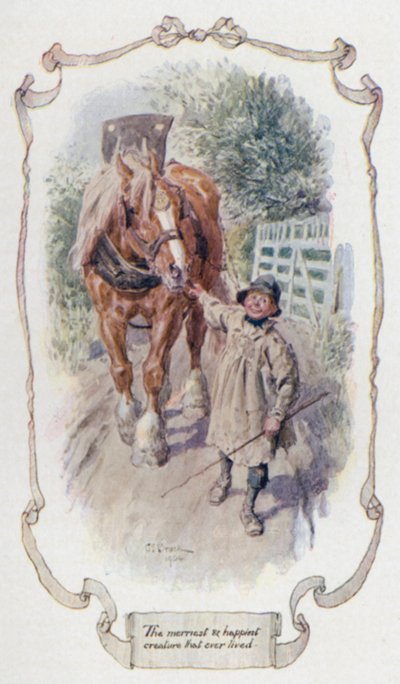 Het vrolijkste en gelukkigste wezen dat ooit heeft geleefd (kleur litho) door Charles Edmund Brock