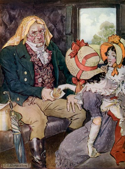 Ze namen de snoepjes die hij dankbaar aanbood. door Charles Edmund Brock