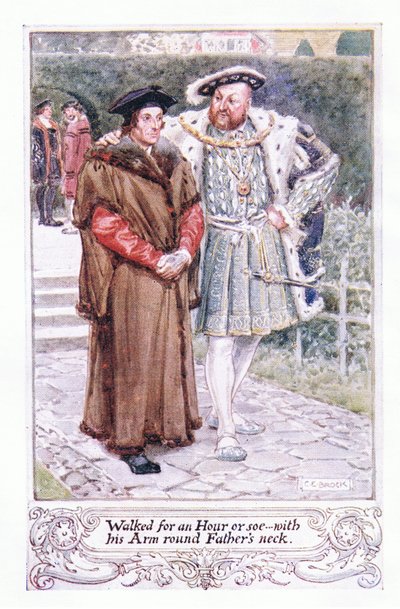 Wandelde een uur of zo..met zijn arm om vaders nek door Charles Edmund Brock