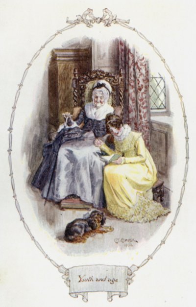 Jeugd en ouderdom (kleur litho) door Charles Edmund Brock