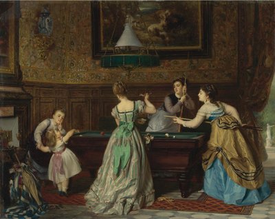Dames die Biljarten door Charles Edouard Boutibonne