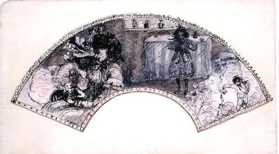 Waaiervormig ontwerp (Le Boudoir) door Charles Edward Conder