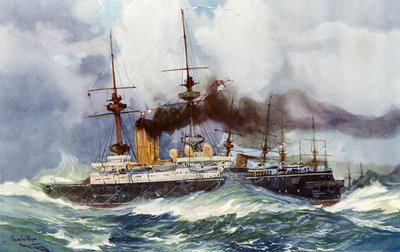 De Mars in het Kanaalsquadron, 1901 door Charles Edward Dixon