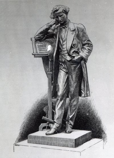 Hector Berlioz, naar het standbeeld van Alfred Lenoir in Square Vintimille, Parijs, 1886 door Charles Edward Wilson