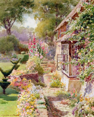 Kings Manor Garden in East Hendred, Oxon door Charles Edwin Flower