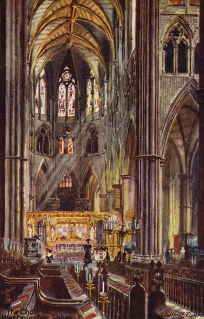 Het Koor, Westminster Abbey door Charles Edwin Flower