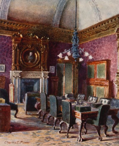 De Schatkist Kamer, kantoor van de Minister van Financiën door Charles Edwin Flower